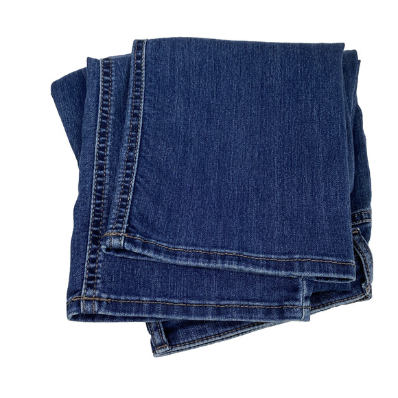 Lee Riders Jeans Womens Size 32" W Dark Wash Denim Distress Mid Rise‎ Straight - Picture 9 of 11